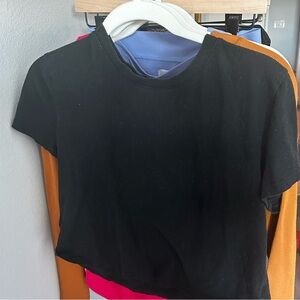 Plain black crop top